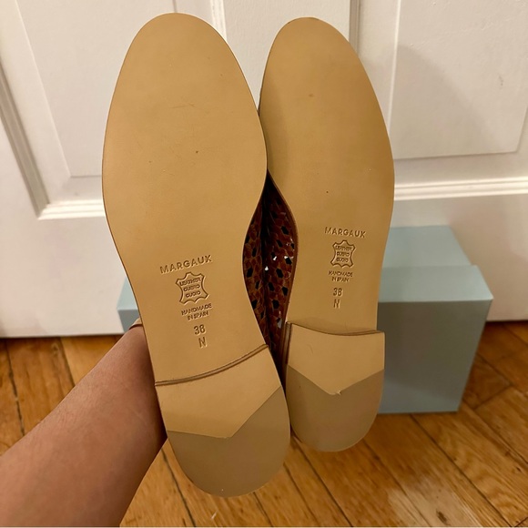 ✨🆕 NWB Margaux Andie cognac brown woven leather loafer, 38N - Picture 8 of 10
